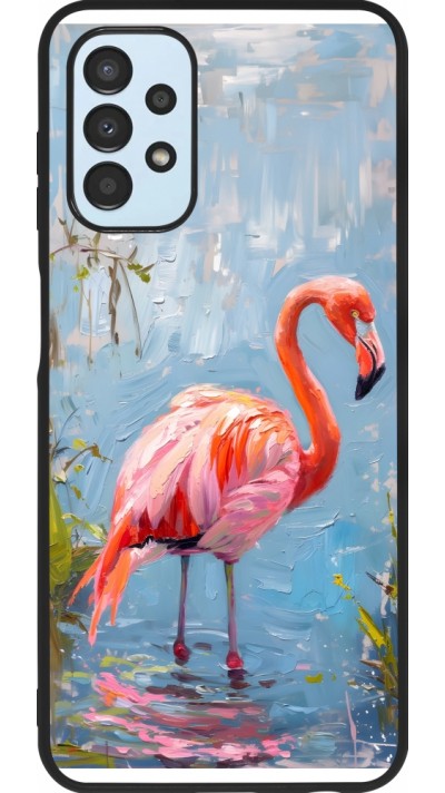 Coque Samsung Galaxy A13 5G - Silicone rigide noir Paint Flamingo