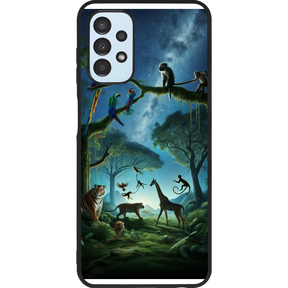 Coque Samsung Galaxy A13 5G - Silicone rigide noir Paradis des animaux exotiques