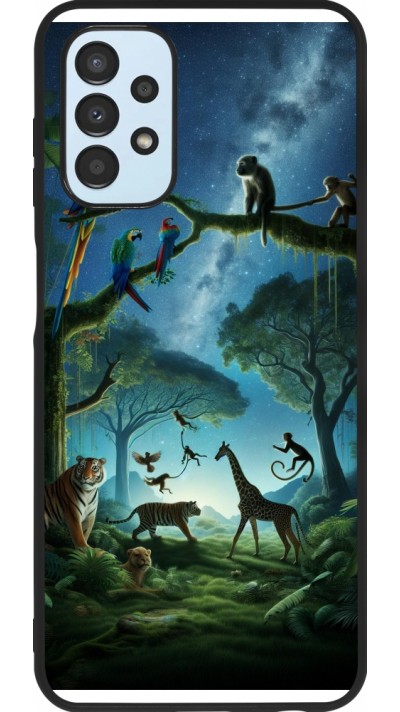 Coque Samsung Galaxy A13 5G - Silicone rigide noir Paradis des animaux exotiques