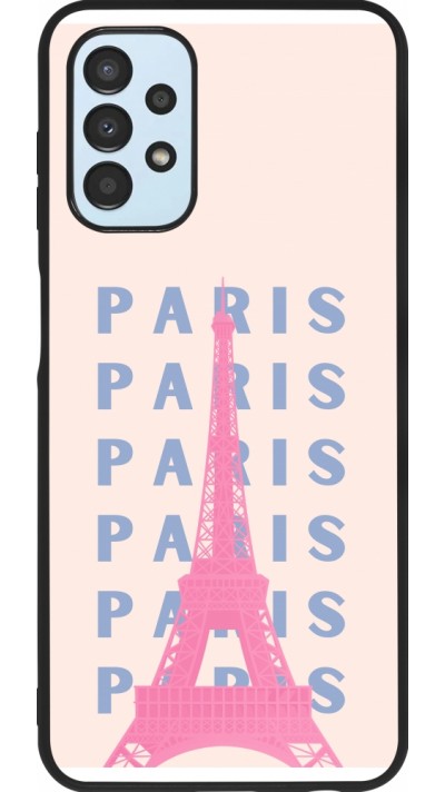 Coque Samsung Galaxy A13 5G - Silicone rigide noir Paris Pink Print