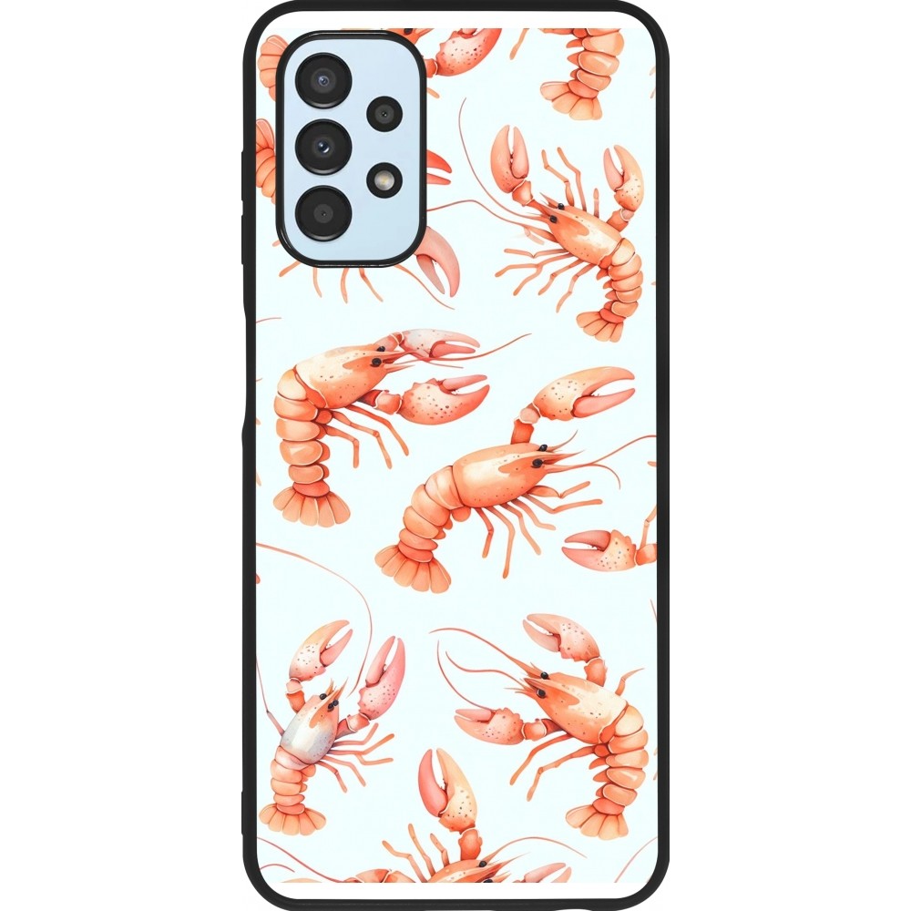 Coque Samsung Galaxy A13 5G - Silicone rigide noir Pattern de homards pastels