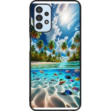 Coque Samsung Galaxy A13 5G - Silicone rigide noir Plage Paradis