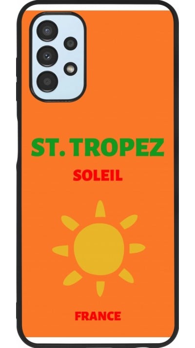 Coque Samsung Galaxy A13 5G - Silicone rigide noir Pop Summer Destination St-Tropez