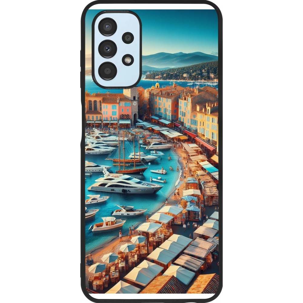 Coque Samsung Galaxy A13 5G - Silicone rigide noir Saint-Tropez Beach