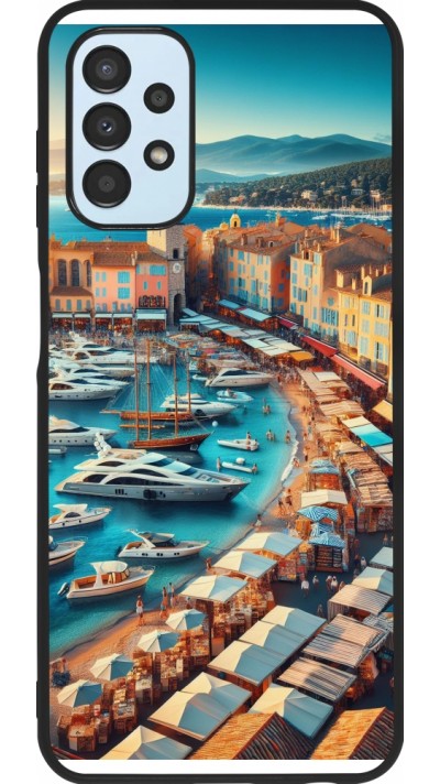 Coque Samsung Galaxy A13 5G - Silicone rigide noir Saint-Tropez Beach