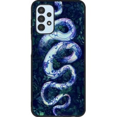 Coque Samsung Galaxy A13 5G - Silicone rigide noir Serpent Blue Anaconda