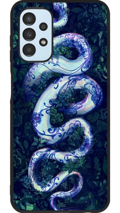 Coque Samsung Galaxy A13 5G - Silicone rigide noir Serpent Blue Anaconda