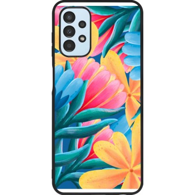 Coque Samsung Galaxy A13 5G - Silicone rigide noir Spring 23 colorful flowers