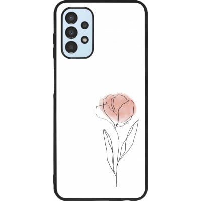 Coque Samsung Galaxy A13 5G - Silicone rigide noir Spring 23 minimalist flower