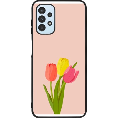 Coque Samsung Galaxy A13 5G - Silicone rigide noir Spring 23 tulip trio