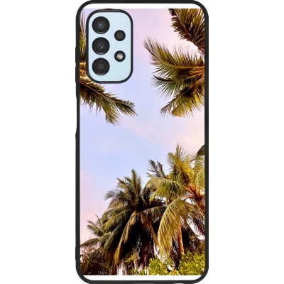 Coque Samsung Galaxy A13 5G - Silicone rigide noir Summer 2023 palm tree vibe