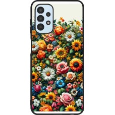 Samsung Galaxy A13 5G Case Hülle - Silikon schwarz Sommer Blumenmuster