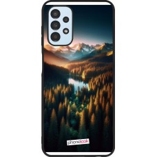 Coque Samsung Galaxy A13 5G - Silicone rigide noir Sunset Forest Lake