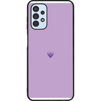 Coque Samsung Galaxy A13 5G - Silicone rigide noir Valentine 2023 purpule single heart