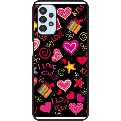 Coque Samsung Galaxy A13 5G - Silicone rigide noir Valentine 2023 love symbols