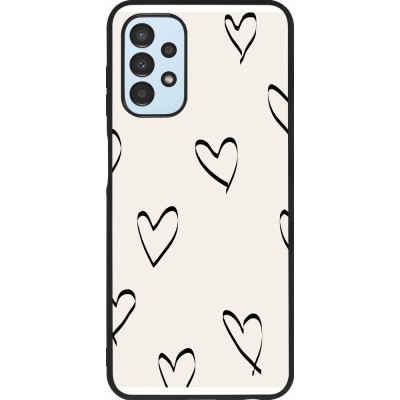 Coque Samsung Galaxy A13 5G - Silicone rigide noir Valentine 2023 minimalist hearts