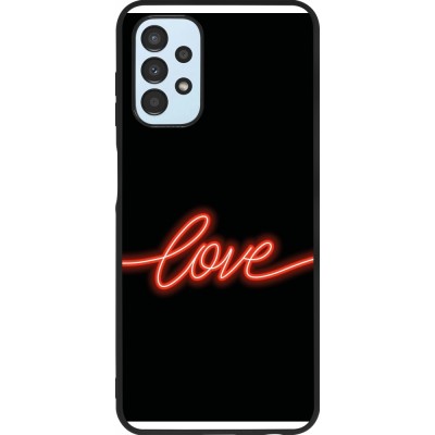 Coque Samsung Galaxy A13 5G - Silicone rigide noir Valentine 2023 neon love