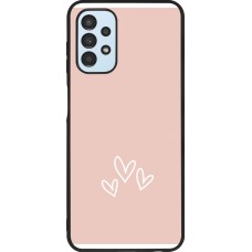 Coque Samsung Galaxy A13 5G - Silicone rigide noir Valentine 2023 three minimalist hearts