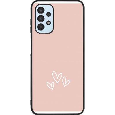 Coque Samsung Galaxy A13 5G - Silicone rigide noir Valentine 2023 three minimalist hearts