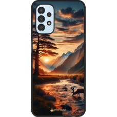 Coque Samsung Galaxy A13 5G - Silicone rigide noir Valley Sunset Deer Tree