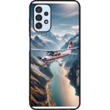 Coque Samsung Galaxy A13 5G - Silicone rigide noir Vol Alpin Suisse