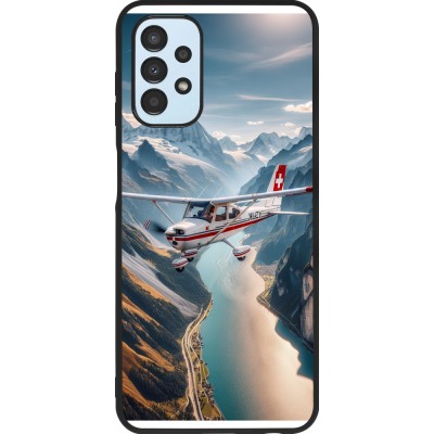 Coque Samsung Galaxy A13 5G - Silicone rigide noir Vol Alpin Suisse