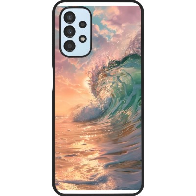 Coque Samsung Galaxy A13 5G - Silicone rigide noir Wave Sunset