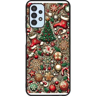 Coque Samsung Galaxy A13 5G - Silicone rigide noir Noël 2023 micro pattern