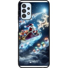 Coque Samsung Galaxy A13 5G - Silicone rigide noir Noël 2023 Père Noël enchanté