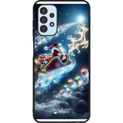 Coque Samsung Galaxy A13 5G - Silicone rigide noir Noël 2023 Père Noël enchanté