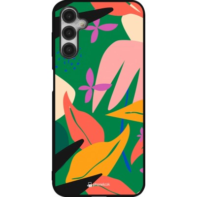 Coque Samsung Galaxy A14 5G - Silicone rigide noir Abstract Jungle