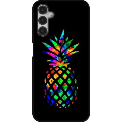 Coque Samsung Galaxy A14 5G - Silicone rigide noir Ananas Multi-colors