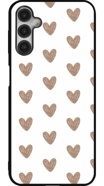 Coque Samsung Galaxy A14 5G - Silicone rigide noir Autumn 2024 brown hearts