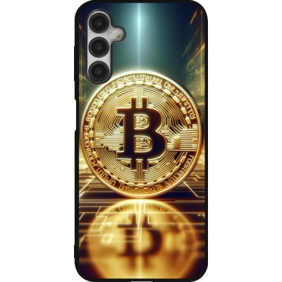 Coque Samsung Galaxy A14 5G - Silicone rigide noir Bitcoin Standing