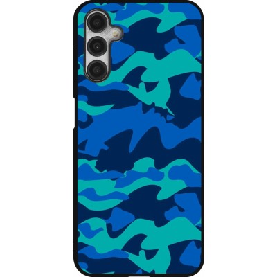 Coque Samsung Galaxy A14 5G - Silicone rigide noir Camo Blue