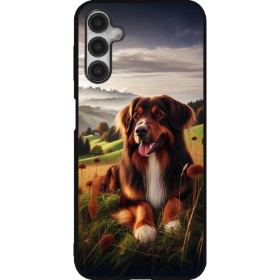 Coque Samsung Galaxy A14 5G - Silicone rigide noir Chien Campagne Suisse