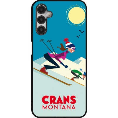 Coque Samsung Galaxy A14 5G - Silicone rigide noir Crans-Montana Ski Downhill