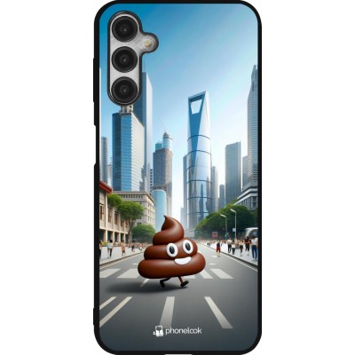 Coque Samsung Galaxy A14 5G - Silicone rigide noir Emoji Caca walk