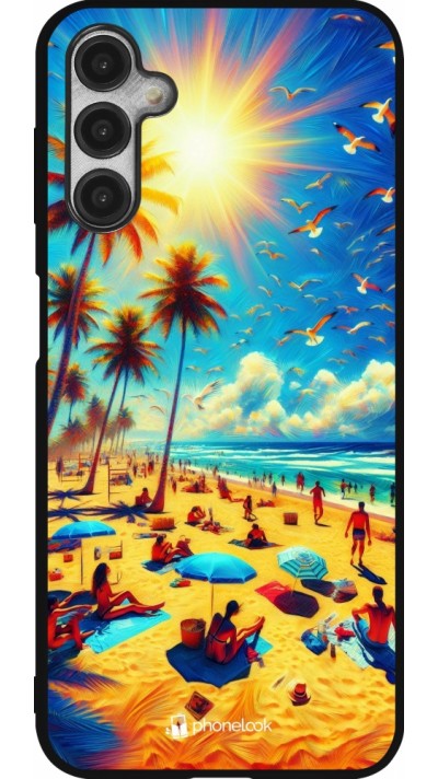 Coque Samsung Galaxy A14 5G - Silicone rigide noir Été Paradis Paint