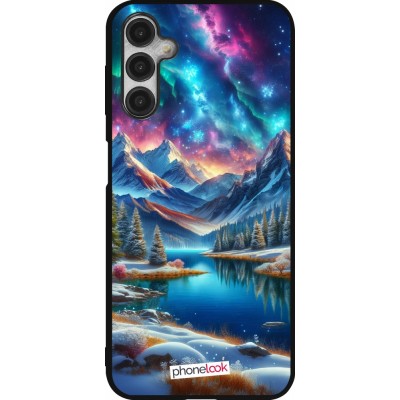 Coque Samsung Galaxy A14 5G - Silicone rigide noir Fantasy Mountain Lake Sky Stars