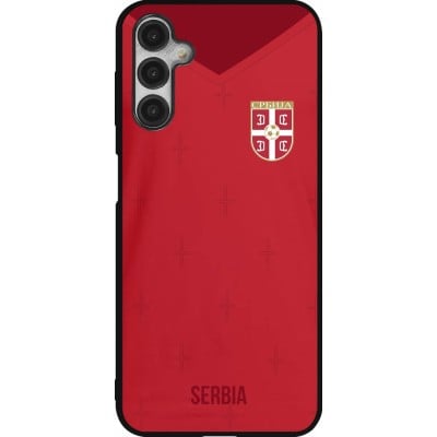 Coque Samsung Galaxy A14 5G - Silicone rigide noir Maillot de football Serbie 2022 personnalisable