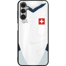 Coque Samsung Galaxy A14 5G - Silicone rigide noir Maillot de football Suisse Extérieur personnalisable