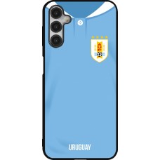 Coque Samsung Galaxy A14 5G - Silicone rigide noir Maillot de football Uruguay 2022 personnalisable