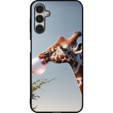 Samsung Galaxy A14 5G Case Hülle - Silikon schwarz Giraffe mit Blase