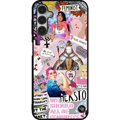 Coque Samsung Galaxy A14 5G - Silicone rigide noir Girl Power Collage