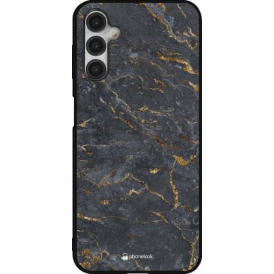 Coque Samsung Galaxy A14 5G - Silicone rigide noir Grey Gold Marble