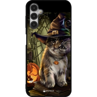 Coque Samsung Galaxy A14 5G - Silicone rigide noir Halloween 21 Witch cat