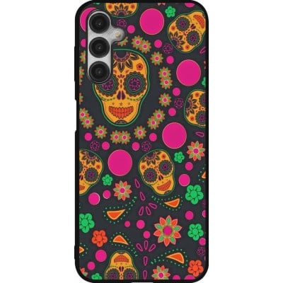 Coque Samsung Galaxy A14 5G - Silicone rigide noir Halloween 22 colorful mexican skulls