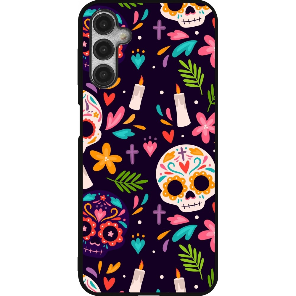 Samsung Galaxy A14 5G Case Hülle - Silikon schwarz Halloween 2023 mexican style