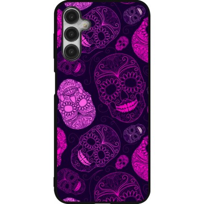 Coque Samsung Galaxy A14 5G - Silicone rigide noir Halloween 2023 pink skulls